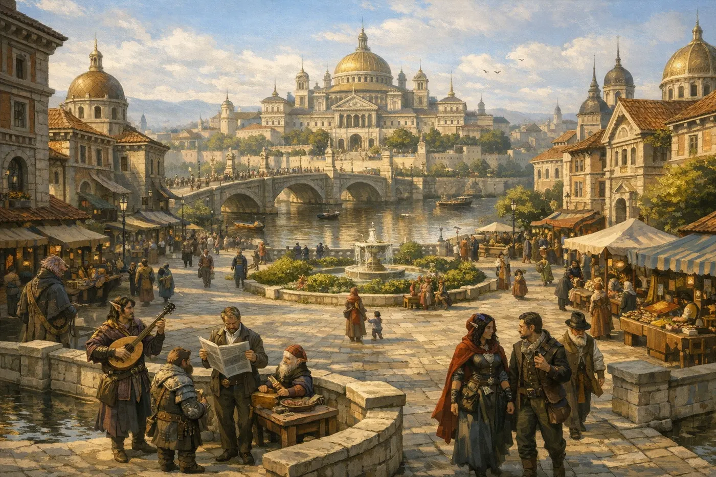 Morning In The Gilded Plaza